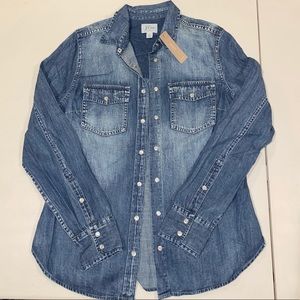 NWT J. Crew chambray button up shirt